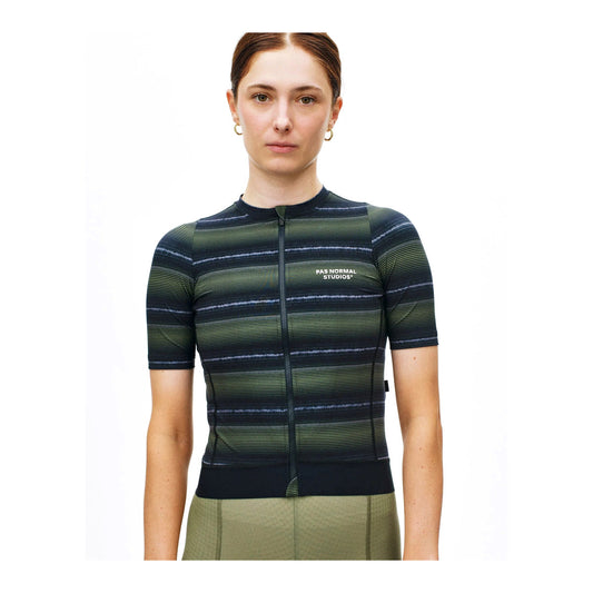 PAS NORMAL STUDIOS Women Essential Jersey - Light Olive Stripe
