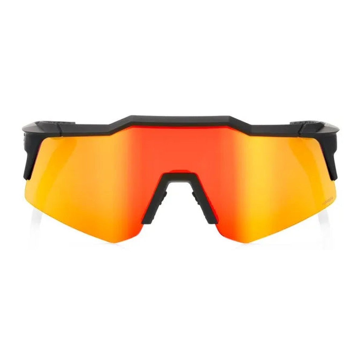 RIDE 100% Speedcraft XS Sunglasses - Soft Tact Black / HiPER Red Multilayer Mirror Lens