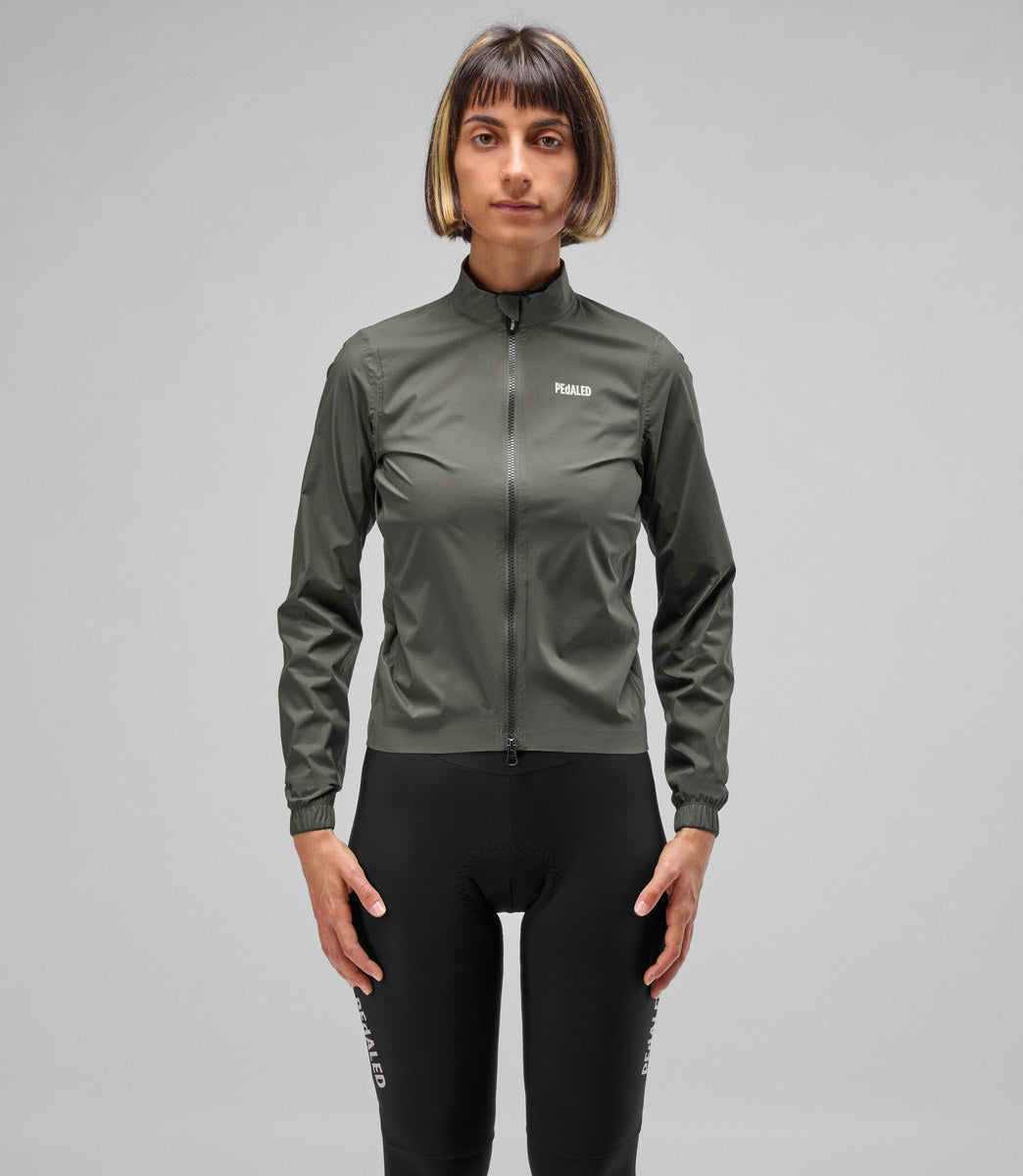 PEDALED WOMEN ELEMENT WATERPROOF JACKET - CHARCOAL GRAY