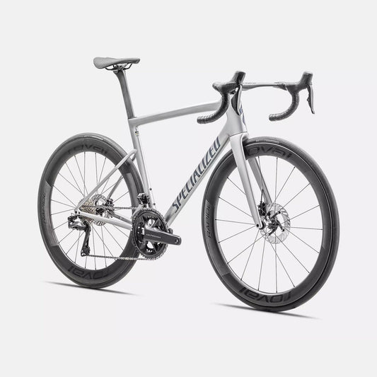 SPECIALIZED Tarmac SL8 Pro Complete Road Bike Shimano Ultegra 2026 - Gloss Liquid Silver/Satin Blue Pearl Over Black Liquid Metal
