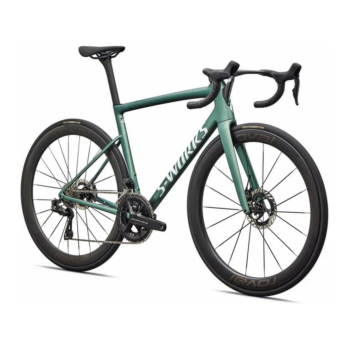 SPECIALIZED TARMAC SL8 Sworks Shimano Dura Ace DI2 Road Bike - GLOSS PREMIUM FJORD METALLIC / WHITE METALLIC SILVER