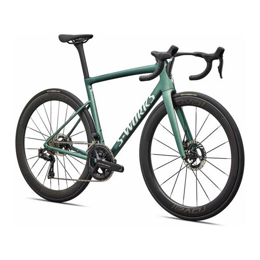 SPECIALIZED TARMAC SL8 Sworks Shimano Dura Ace DI2 Road Bike - GLOSS PREMIUM FJORD METALLIC / WHITE METALLIC SILVER