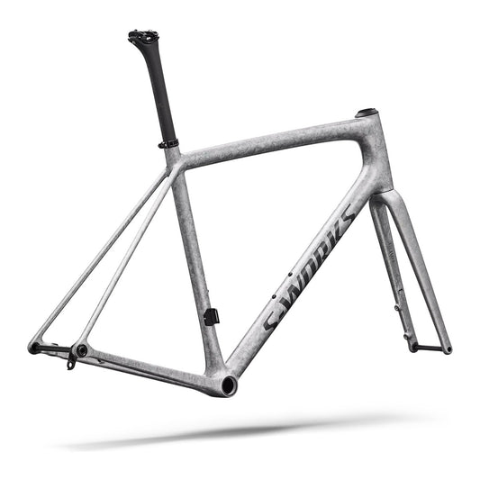 SPECIALIZED SWorks Aethos 2 Frameset 2026 - Gloss Silver Blurred Impasto / Black Pearl