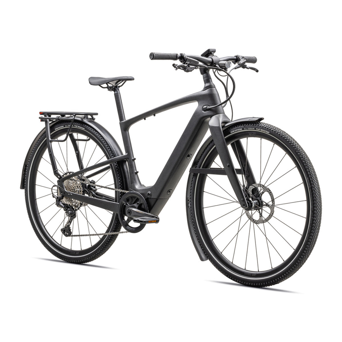 SPECIALIZED Turbo Vado SL 2 6.0 EQ Carbon Ebike - SATIN BLACK SPECKLE OVER CARBON / DOLOMITE METALLIC FROST REFLECTIVE