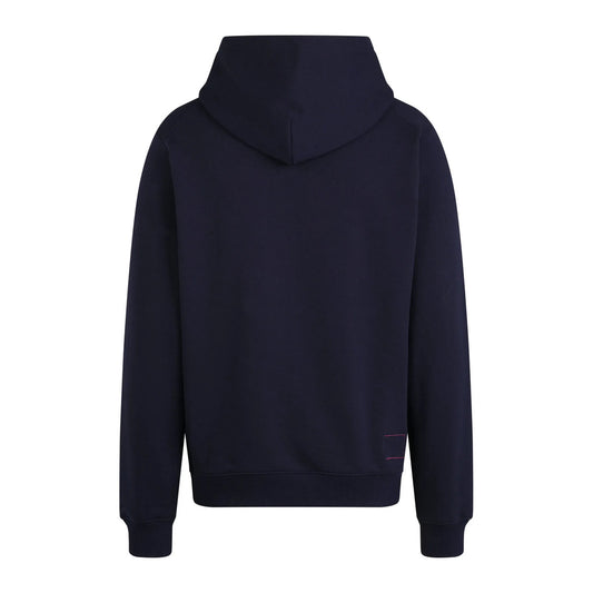 RAPHA HEAVYWEIGHT COTTON HOODIE - DARK NAVY/HIGH-VIS PINK