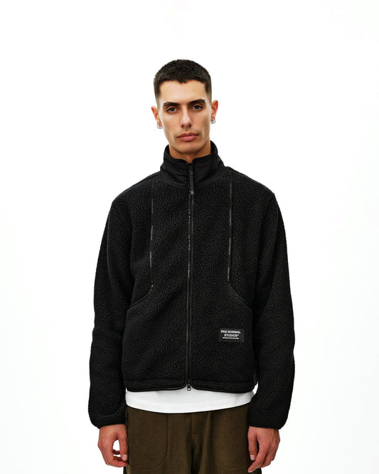 PAS NORMAL STUDIOS Off Race Pile Fleece Jacket - Black