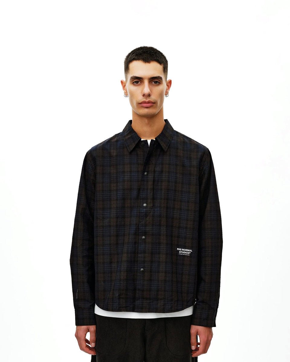 PAS NORMAL STUDIOS Off Race Seersucker Shirt - Dark Navy