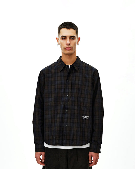 PAS NORMAL STUDIOS Off Race Seersucker Shirt - Dark Navy