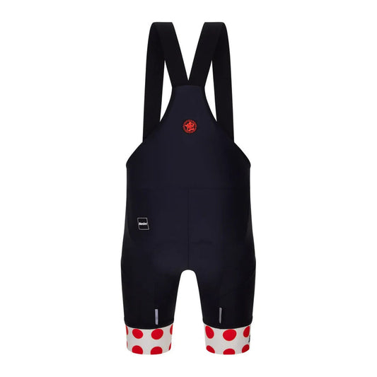 SANTINI Tour de France Polka Dot Bib Shorts - Black