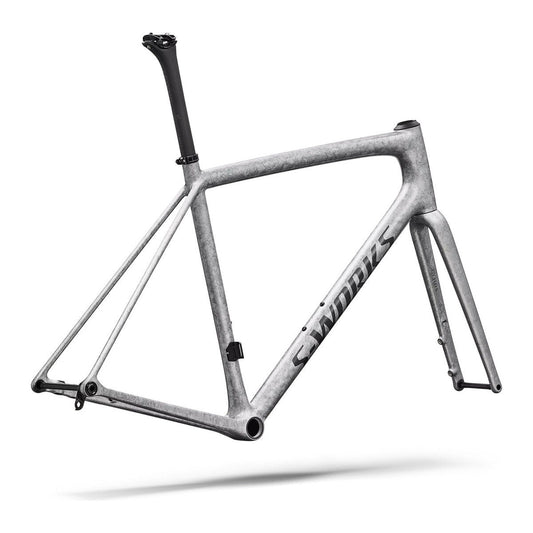 SPECIALIZED SWorks Aethos 2 Frameset 2026 - Gloss Silver Blurred Impasto / Black Pearl