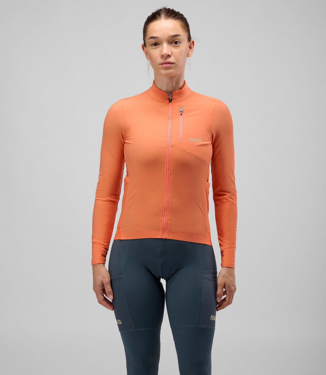 PEDALED WOMEN ODYSSEY LONG SLEEVE JERSEY - ORANGE