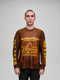 MAAP + PUBLIC POSSESSION MESH LONG SLEEVE TEE - UMBER