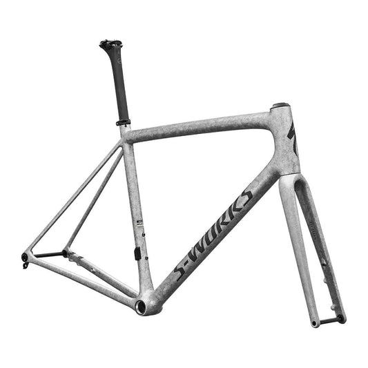 SPECIALIZED Sworks Aethos 2 Frameset  2026  - GLOSS SILVER BLURRED IMPASTO / BLACK PEARL