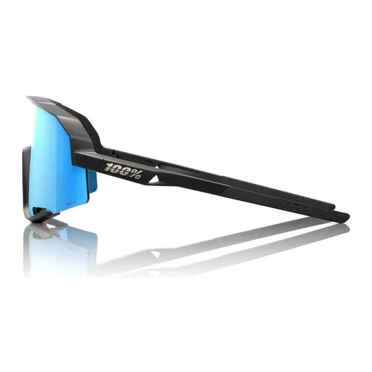 RIDE 100% Slendale Sunglasses - Matte Black / HiPER Blue Multilayer Mirror Lens