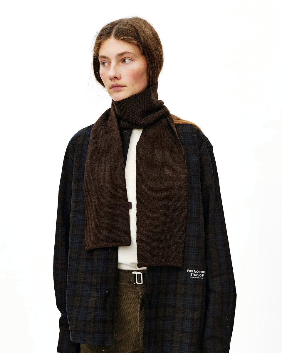 PAS NORMAL STUDIOS Off-Race Wool Knit Scarf - Light Brown