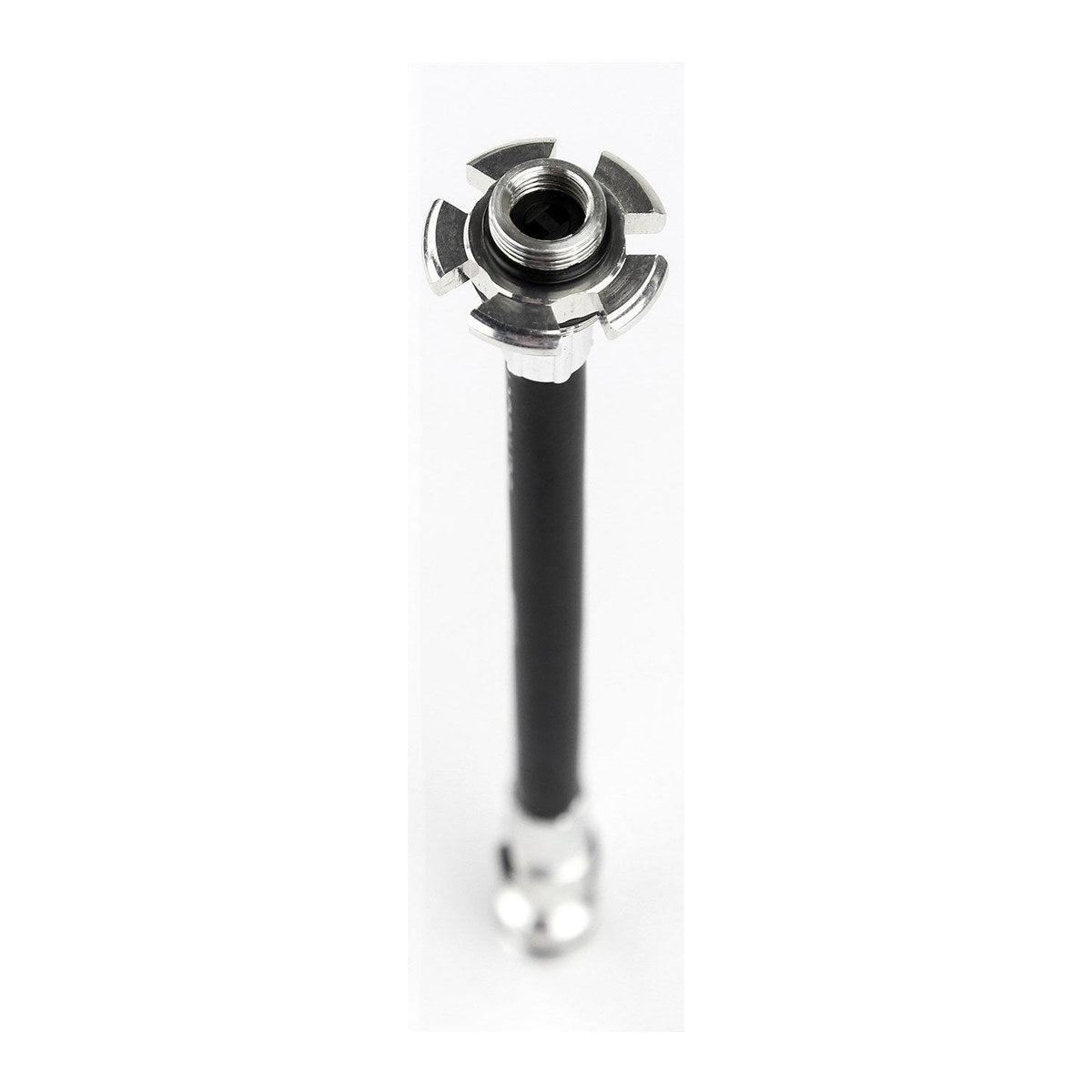 LEZYNE ABS FLEX HOSE PRESTA WITH VALVE TOOL FOR ROAD DRIVE PUMPS - BLACK/SILVER