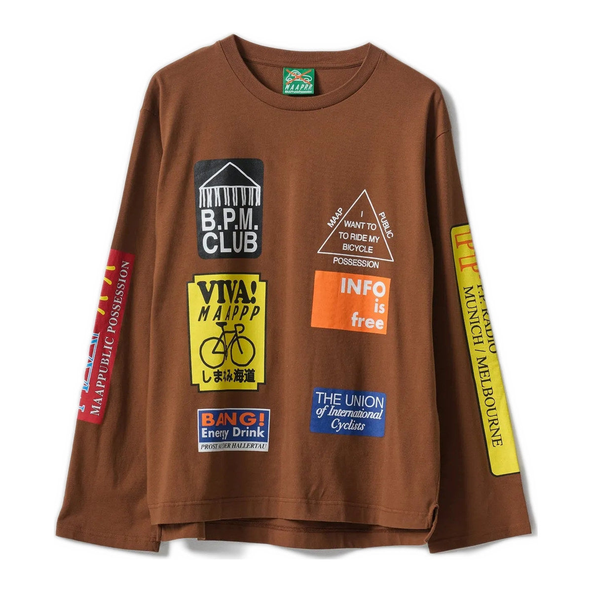 MAAP + PUBLIC POSSESSION LONG SLEEVE TEE - BROWN