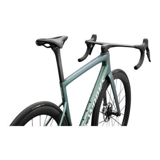 SPECIALIZED TARMAC SL8 Sworks Shimano Dura Ace DI2 Road Bike - GLOSS PREMIUM FJORD METALLIC / WHITE METALLIC SILVER
