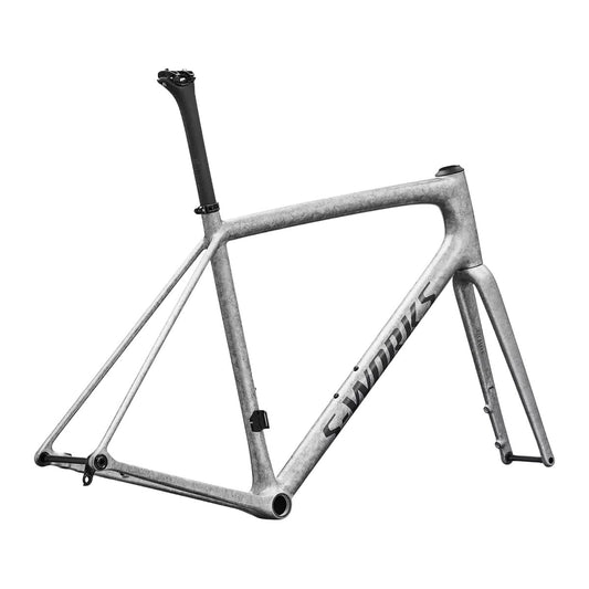 SPECIALIZED Sworks Aethos 2 Frameset  2026  - GLOSS SILVER BLURRED IMPASTO / BLACK PEARL