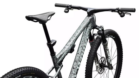 SPECIALIZED S-Works Epic 9 Complete MTB - Gloss Metallic Obsidian Multi Color Dry Impasto/ Metallic White Silver