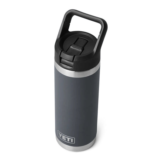YETI Rambler 18oz/532m Bottle with Straw Cap - Charcoal