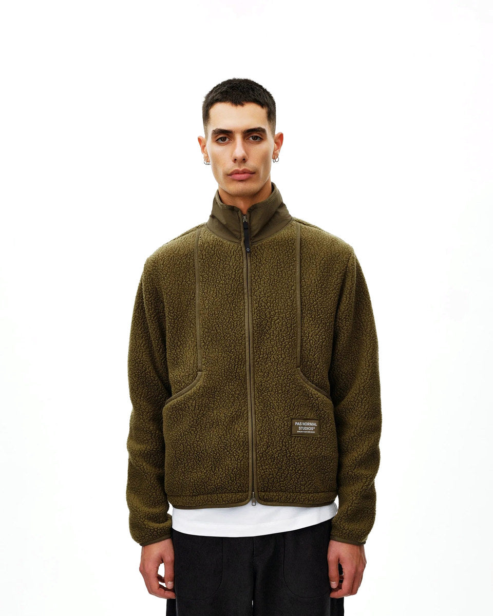 PAS NORMAL STUDIOS Off Race Pile Fleece Jacket - Deep Olive