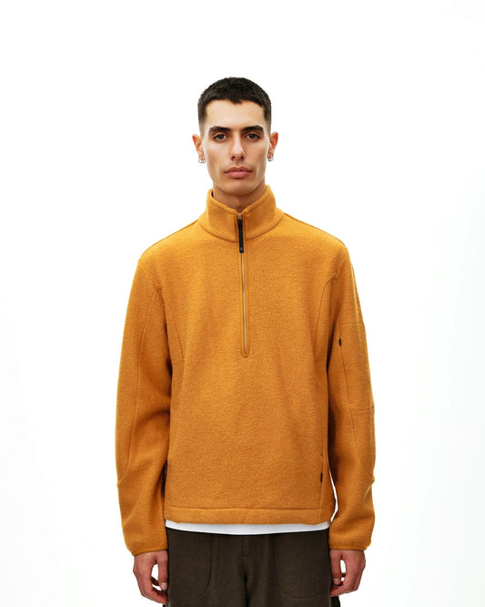 PAS NORMAL STUDIOS Off Race Boiled Wool Half Zip - Ochre