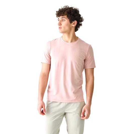 VELOCIO Men's Merino Ride Tee - Misty Rose