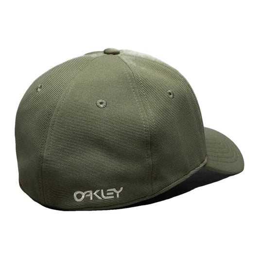 OAKLEY 6 Panel Stretch Metallic Hat - Deep Olive/Mist