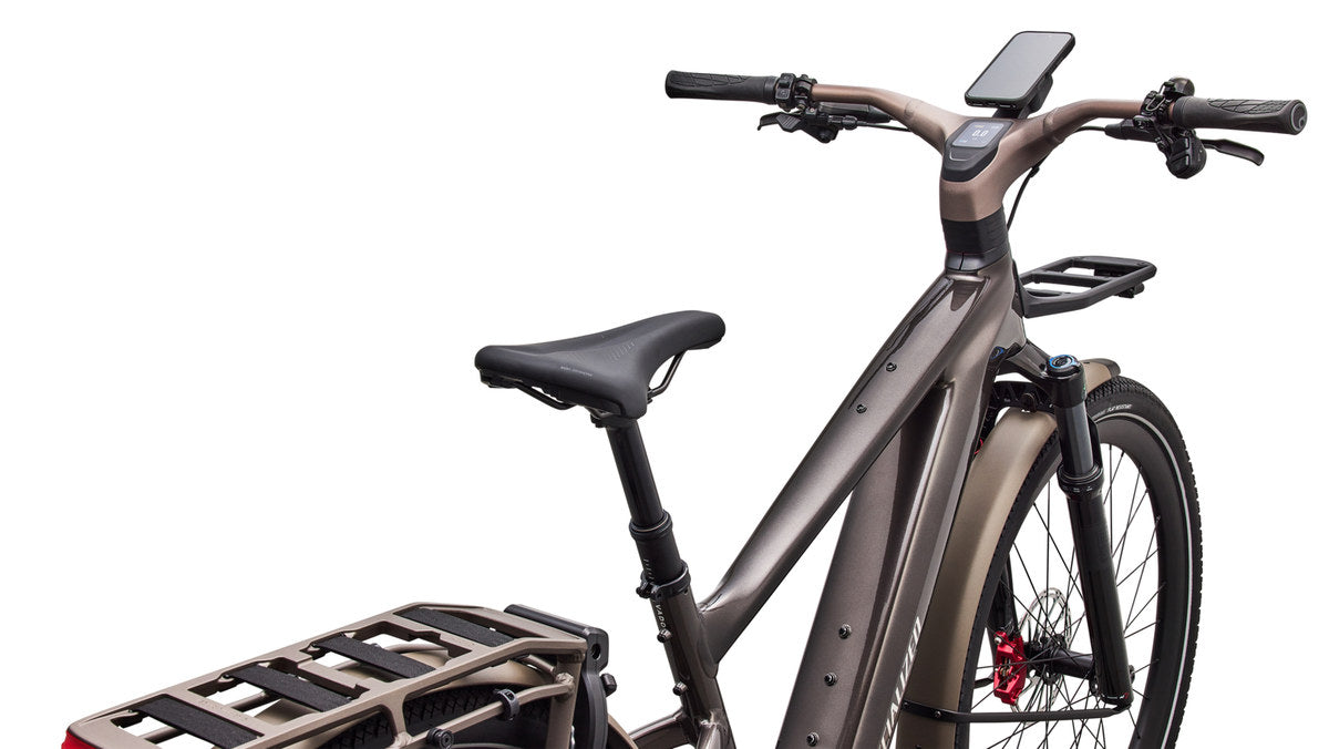 SPECIALIZED Turbo Vado 3 6.0 Ebike - GLOSS WARM SMOKE METALLIC / SATIN BRUSHED CHROME