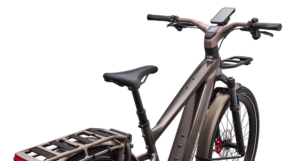 SPECIALIZED Turbo Vado 3 EVO 6.0 Ebike - GLOSS WARM SMOKE METALLIC / SATIN BRUSHED CHROME