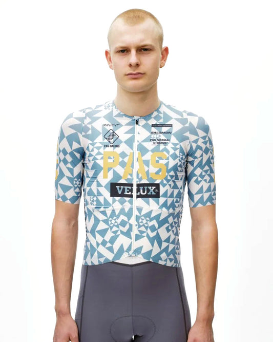 PAS NORMAL STUDIOS Mechanism Pro Men`s Jersey - AOP Origami Light Blue