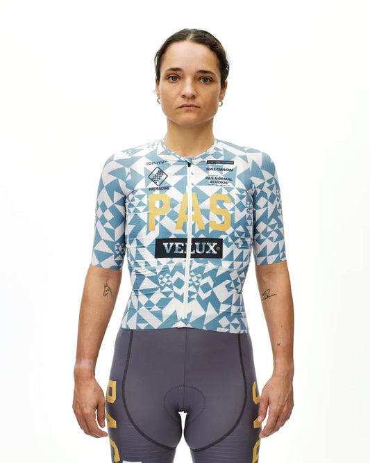 PAS NORMAL STUDIOS Mechanism Pro Women`s Jersey - AOP Origami Light Blue
