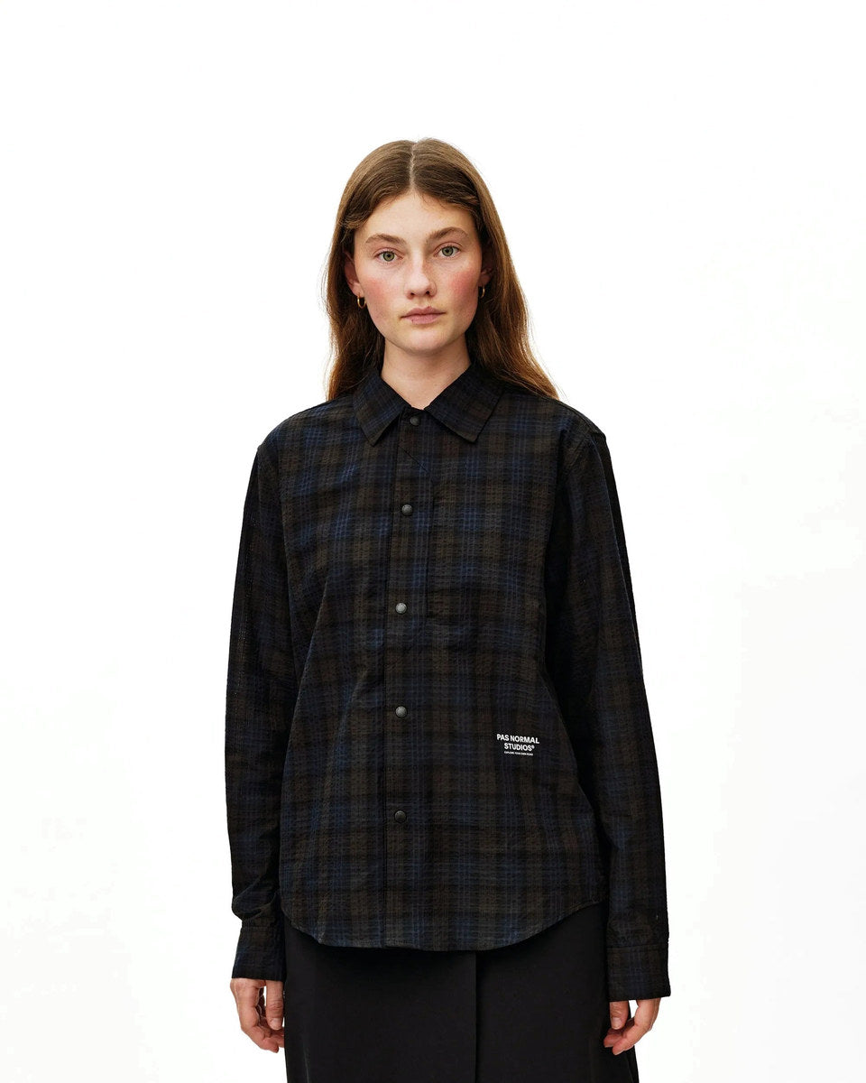 PAS NORMAL STUDIOS Off Race Seersucker Shirt - Dark Navy