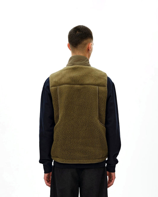 PAS NORMAL STUDIOS Off Race Pile Fleece Vest - Deep Olive
