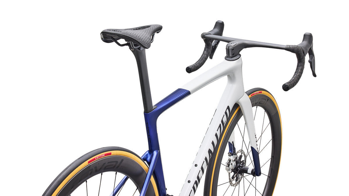 SPECIALIZED TARMAC SL9 S LEVEL Road Bike - WHITE/MAJOLICA BLUE METALLIC/OBSIDIAN METALLIC