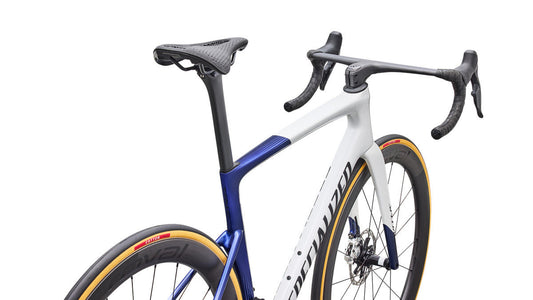 SPECIALIZED TARMAC SL9 S LEVEL Road Bike - WHITE/MAJOLICA BLUE METALLIC/OBSIDIAN METALLIC