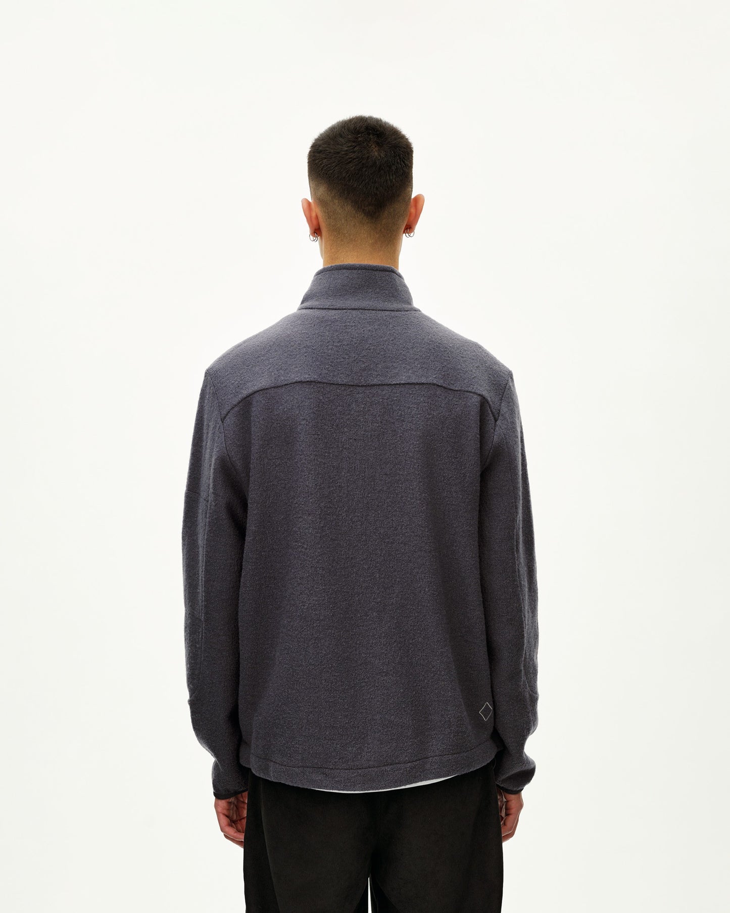PAS NORMAL STUDIOS Off Race Boiled Wool Half Zip - Steel