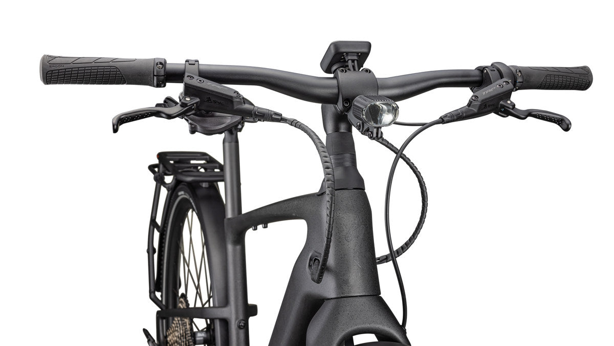 SPECIALIZED Turbo Vado SL 2 6.0 EQ Carbon Ebike - SATIN BLACK SPECKLE OVER CARBON / DOLOMITE METALLIC FROST REFLECTIVE