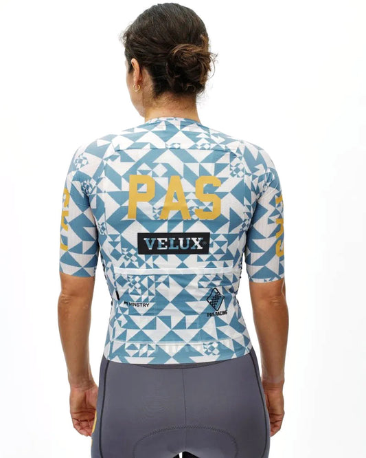 PAS NORMAL STUDIOS Mechanism Pro Women`s Jersey - AOP Origami Light Blue