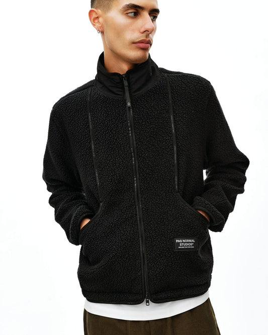 PAS NORMAL STUDIOS Off Race Pile Fleece Jacket - Black