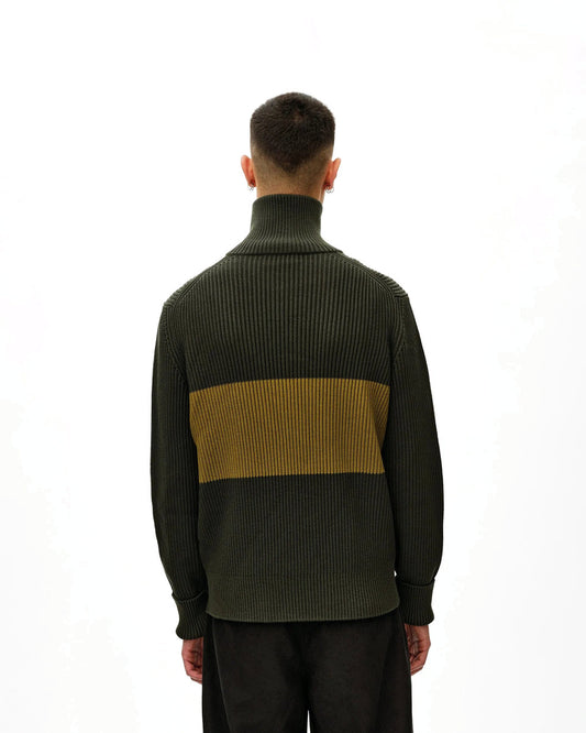 PAS NORMAL STUDIOS Off Race Merino Knit Half Zip - Olive