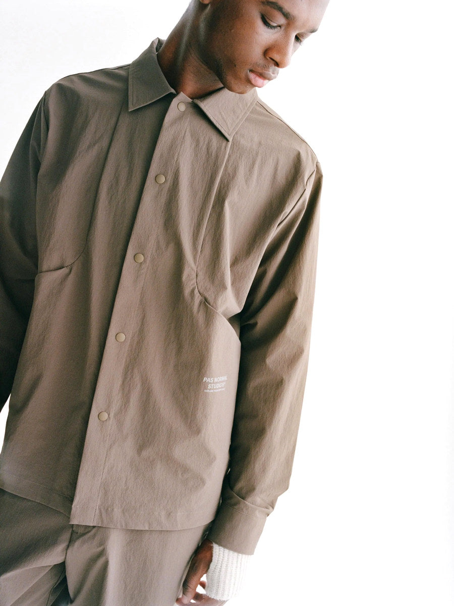 PAS NORMAL STUDIOS Off Race Tech Overshirt - Ash Brown