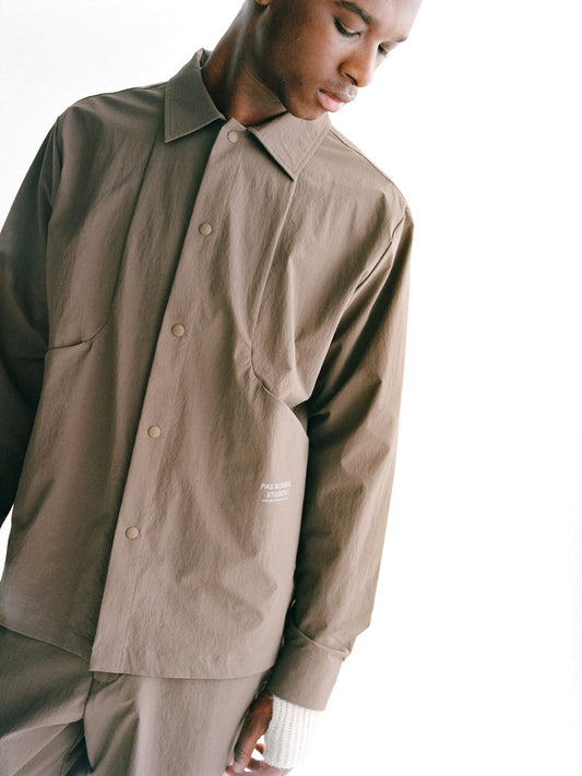 PAS NORMAL STUDIOS Off Race Tech Overshirt - Ash Brown