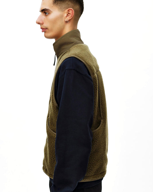 PAS NORMAL STUDIOS Off Race Pile Fleece Vest - Deep Olive