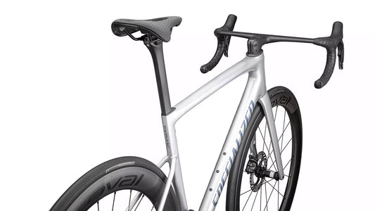 SPECIALIZED Tarmac SL8 Pro Complete Road Bike Shimano Ultegra 2026 - Gloss Liquid Silver/Satin Blue Pearl Over Black Liquid Metal