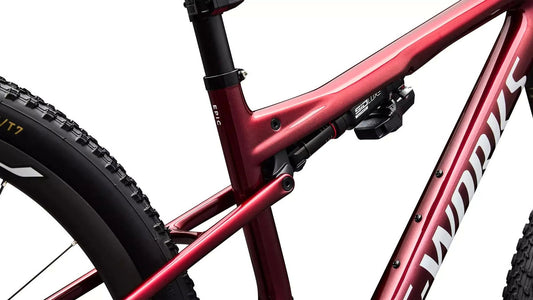SPECIALIZED S-Works Epic 9 Complete MTB - Gloss Red Tint Over Red Reflex Pearl Edge Fade / Metallic White Silver
