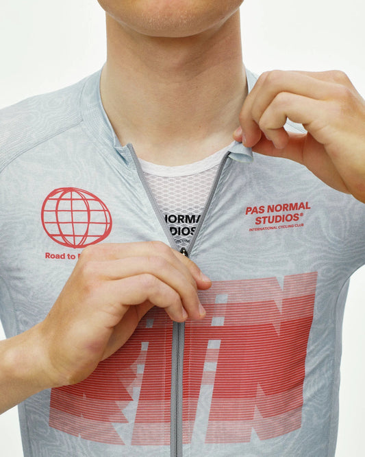 PAS NORMAL STUDIOS Mechanism Logo Jersey - AOP RTN Light Aqua