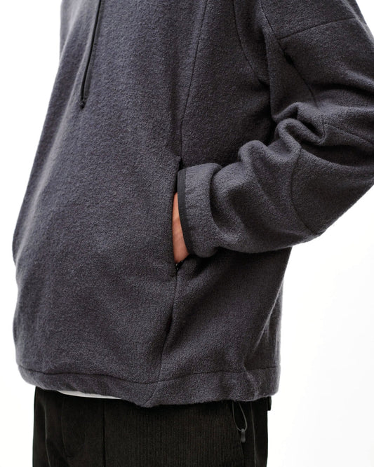 PAS NORMAL STUDIOS Off Race Boiled Wool Half Zip - Steel