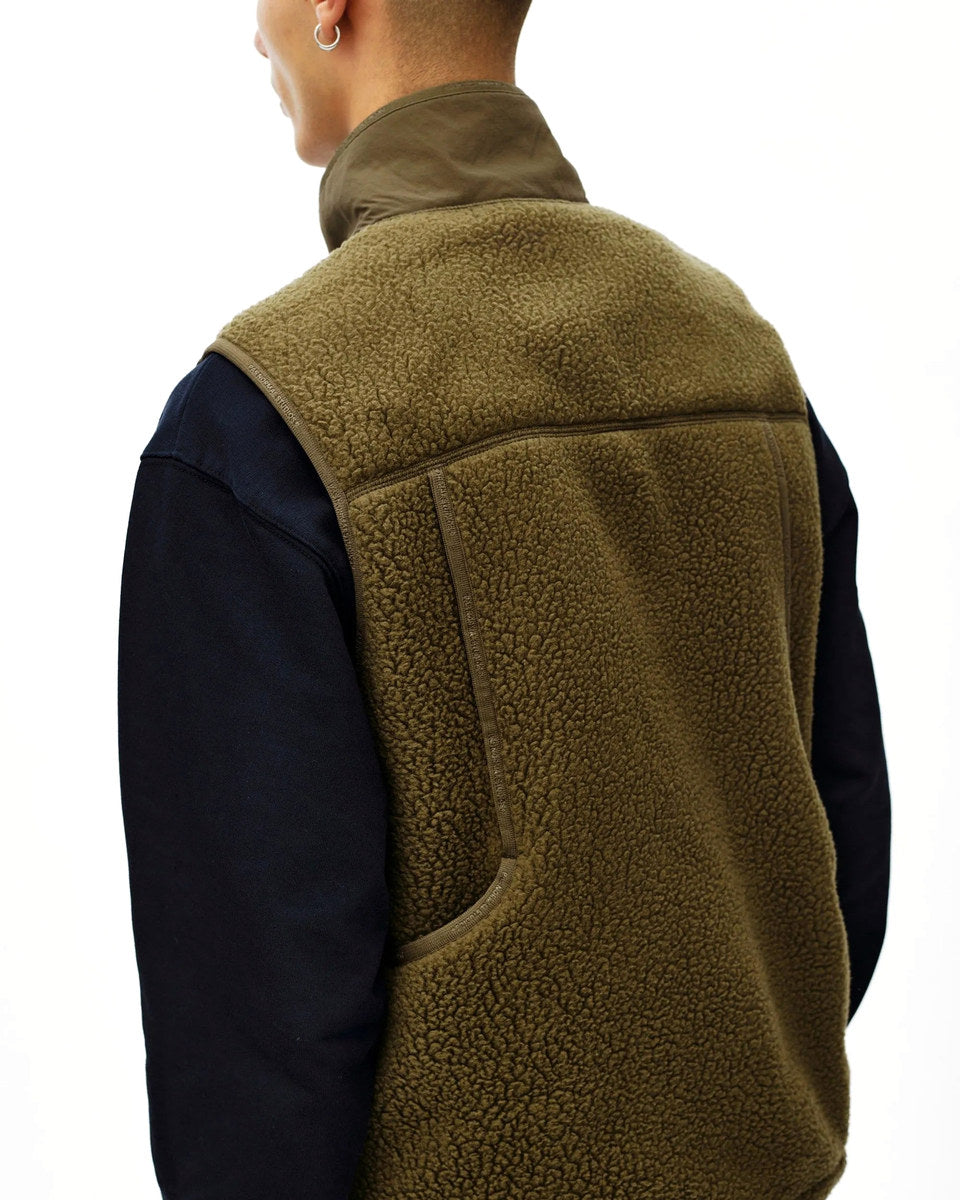PAS NORMAL STUDIOS Off Race Pile Fleece Vest - Deep Olive